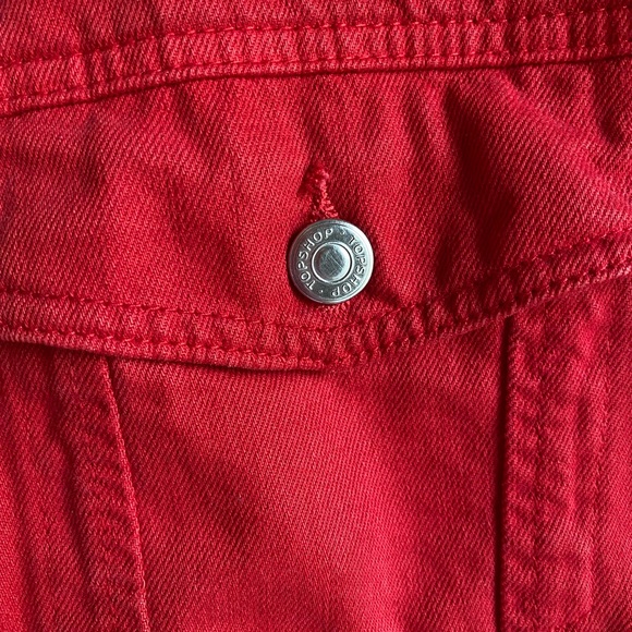 Topshop MOTO Boxy Red Denim Jacket - Picture 8 of 8
